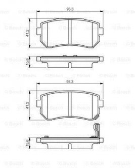Колодки тормозные (задние) Hyundai Accent/I20/I30/Ix35/Sonata/Kia Ceed/Rio/Sportage 1.2-3.3 05- BOSCH 0986495354 (фото 1)