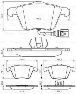 Фото 1 - тормозные колодки перед. AUDI A3/TT VW Golf V, Passat 05- SEAT Leon (с датч.) BOSCH 0986495356 Тормозные колодки перед. AUDI A3/TT VW Golf V, Passat 05- SEAT Leon (с датч.) BOSCH 0986495356 (фото 1)