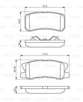 Колодки тормозные (задние) Mitsubishi Outlander 06-12/Pajero 90-/Peugeot 4007/4008 07- BOSCH 0986495357 (фото 1)