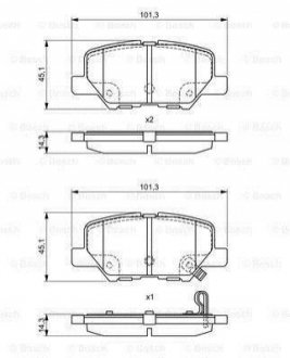 MITSUBISHI Колодки торм.задние Outlander 12-, ASX, CITROEN C4 Aircross, MAZDA 6 BOSCH 0986495381 (фото 1)