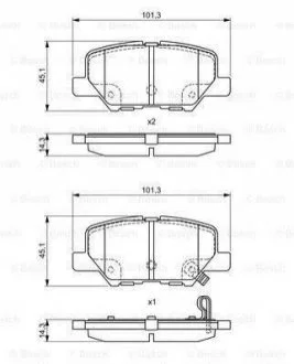 MITSUBISHI Колодки торм.задние Outlander 12-, ASX, CITROEN C4 Aircross, MAZDA 6 BOSCH 0986495381 (фото 1)