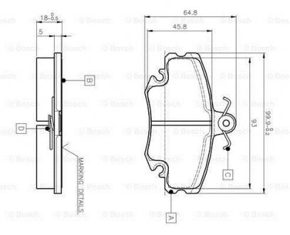 Комплект тормозных колодок, дисковый тормоз BOSCH 0 986 TB2 005 (фото 1)