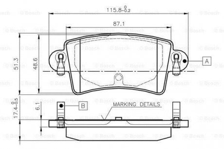 Комплект тормозных колодок, дисковый тормоз BOSCH 0 986 TB2 401 (фото 1)