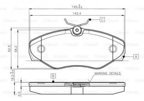 Комплект тормозных колодок, дисковый тормоз BOSCH 0 986 TB2 402 (фото 1)