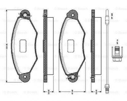 Комплект тормозных колодок, дисковый тормоз BOSCH 0 986 TB2 761 (фото 1)