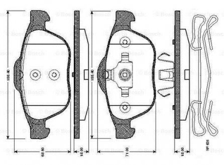 Комплект тормозных колодок, дисковый тормоз BOSCH 0 986 TB2 831 (фото 1)