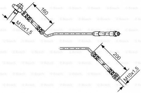 Шланг тормозной (задний) BMW X5 (E53) 3.0d/3.0i-4.8is 00-06 (R) BOSCH 1987476055