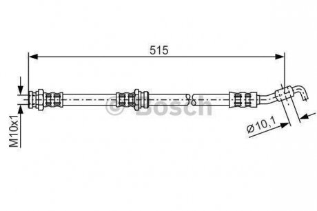 MAZDA Шланг тормозной задн.323 -04 535mm BOSCH 1987476114