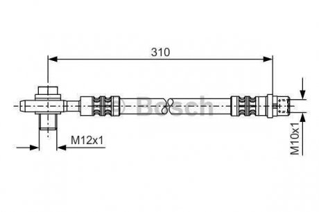 Шланг тормозной (задний) Audi A6/VW Passat 96-05 (310mm) BOSCH 1987476308