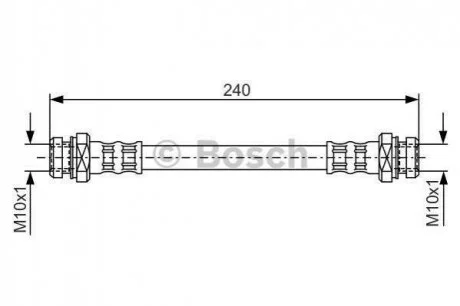 Шланг тормозной задн. прав. OPEL Agila -15 BOSCH 1987476395