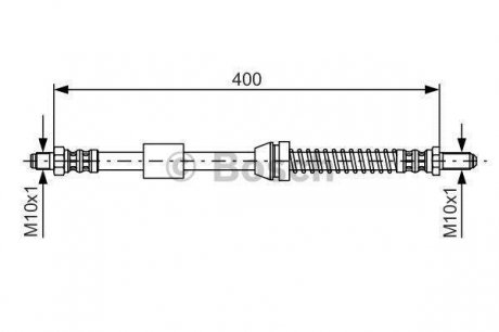 Шланг тормозной передн. FORD Fiesta -96 BOSCH 1987476441