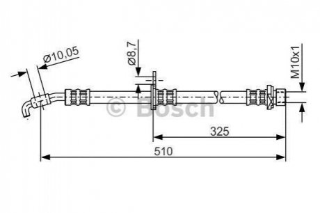 Шланг тормозной пер. левый TOYOTA Avensis -03 BOSCH 1987476764