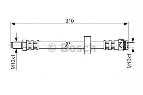 Шланг гальмівний (задній) Ford Mondeo III 00-07 (L=280mm) BOSCH 1987476883