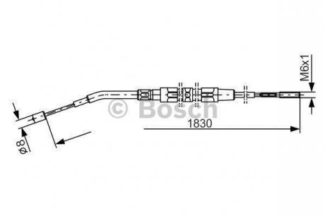 Трос ручника (задній) BMW 3 (E30) 82-91 (1830mm) BOSCH 1987477008 (фото 1)