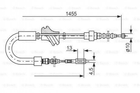 Трос, стояночная тормозная система 1 987 477 062 BOSCH 1987477062