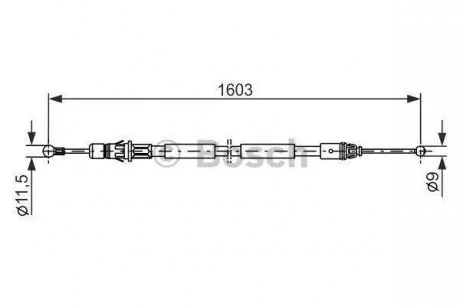 Трос, стояночная тормозная система BOSCH 1 987 477 116 (фото 1)
