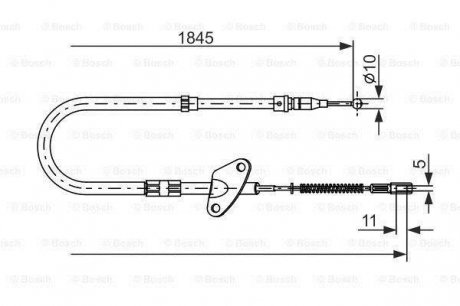 DB Трос ручн.тормоза лев.207-310 86-(нов.тип)1862мм BOSCH 1987477119