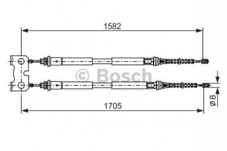 Трос, стояночная тормозная система BOSCH 1987477834