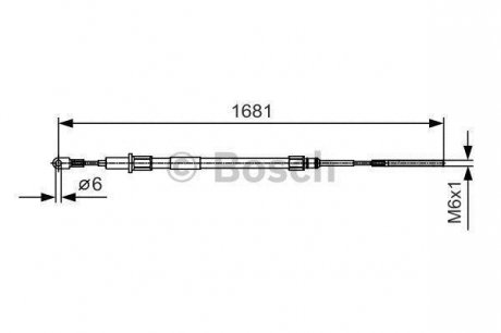 BMW Трос стоян.тормоза лев./прав. E36 94- BOSCH 1987477924