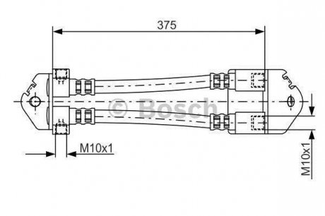 Шланг гальмівний (задній) Ford Transit 00-06 BOSCH 1987481072