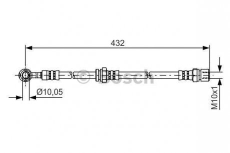 Шланг тормозной (передний) Chevrolet Lacetti 05-/Nubira 05-11 (L) BOSCH 1 987 481 383