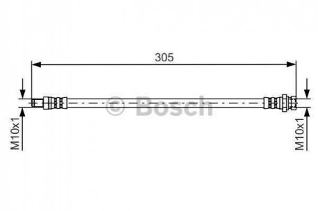 Шланг тормозной (задний) Mitsubishi Outlander 06-13 (L=281mm) BOSCH 1987481442