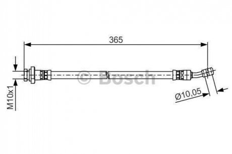 Шланг тормозной (задний) Hyundai Tucson 04- (L=351mm) (L) BOSCH 1987481499
