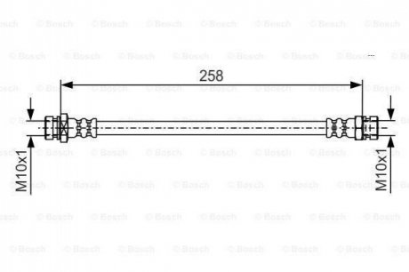 MITSUBISHI Шланг тормозной задн.Lancer -08 BOSCH 1987481725