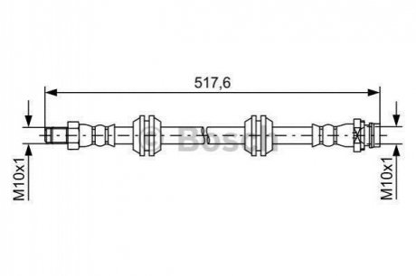 Шланг тормозной задн. Freelander 06-14 BOSCH 1987481731