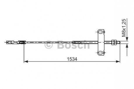 FORD Трос ручного тормоза (центр.) Transit 00- BOSCH 1987482195