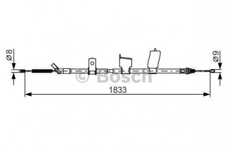 NISSAN Трос ручного тормоза лев. Qasqai+2 07- BOSCH 1987482340