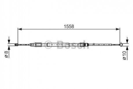 BMW Трос стояночный задн. лев./прав. X1 (E84) -15 BOSCH 1987482368