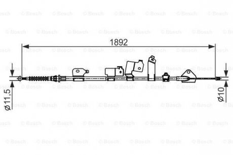 Трос, стоянкова гальмівна система 1 987 482 439 BOSCH 1987482439 (фото 1)