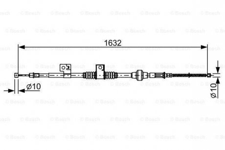 MITSUBISHI Трос торм. зад. правый Outlander -12, ASX BOSCH 1987482519