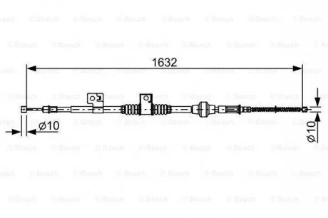 MITSUBISHI Трос торм. зад. правый Outlander -12, ASX BOSCH 1987482519