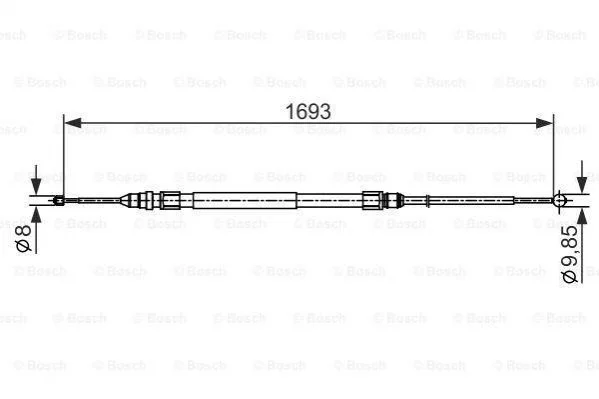 Трос, стояночная тормозная система BOSCH 1 987 482 542 (фото 1)