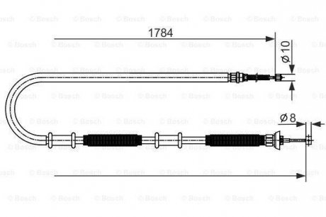 Трос ручника (задний) (R) Fiat Doblo 05- (1784) BOSCH 1 987 482 587