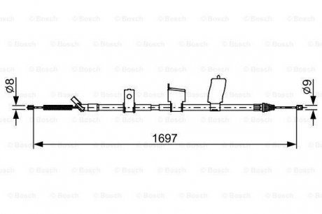 Трос ручника (задний) (L) Renault Koleos 2.0 dCi 08-16 BOSCH 1987482627