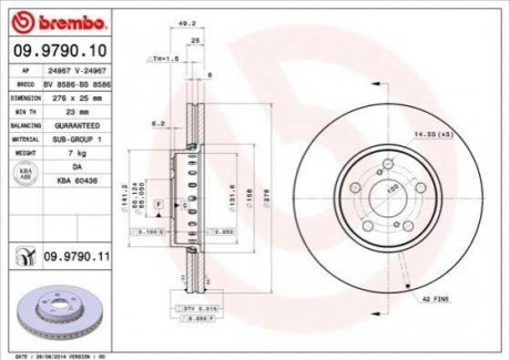 Гальмівний диск BREMBO 09.9790.11