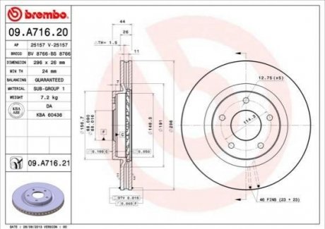 Тормозной диск BREMBO 09.A716.21