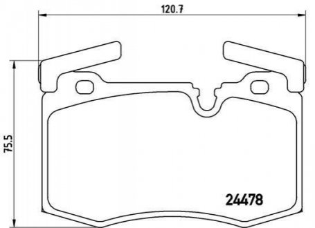 Тормозные колодки дисковые, к-кт. BREMBO P06 068