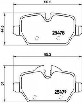 Тормозные колодки дисковые, к-кт. BREMBO P06 080 (фото 1)