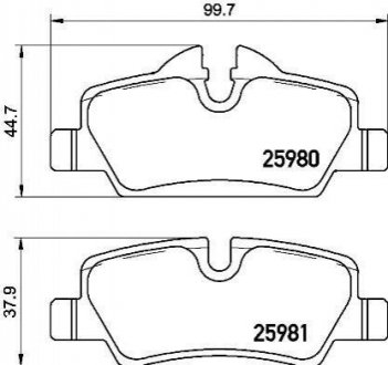 Комплект гальмівних колодок з 4 шт. дисків BREMBO P06 090