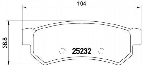 Тормозные колодки дисковые, к-кт. BREMBO P10 053