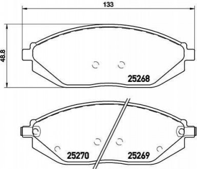 Тормозные колодки дисковые, к-кт. BREMBO P10 054