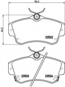 Тормозные колодки дисковые, к-кт. BREMBO P11 012