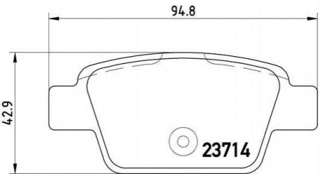 Тормозные колодки дисковые, к-кт. BREMBO P23 080 (фото 1)