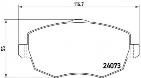 Тормозные колодки дисковые, к-кт. BREMBO P23 094