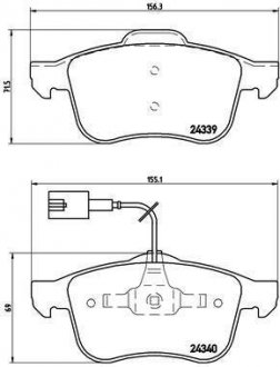 Тормозные колодки дисковые, к-кт. BREMBO P23 103 (фото 1)