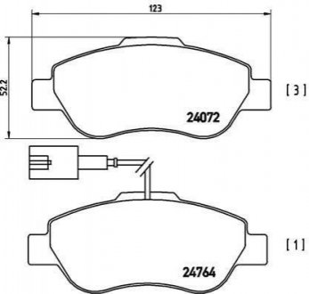 Тормозные колодки дисковые, к-кт. BREMBO P23 107